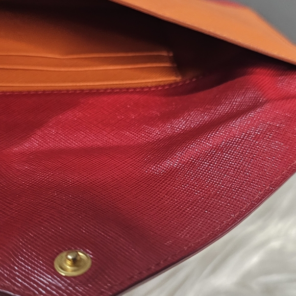 PRADA VITELLO LEATHER ENVELOPE POUCH - Picture 3 of 9